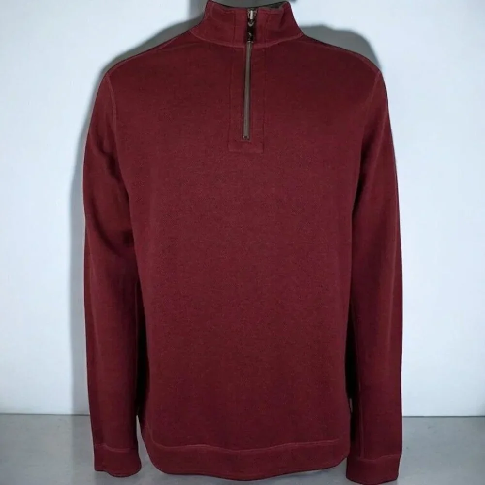 Tommy Bahama Flipshore Reversible Half Zip Sweatshirt 2XLB Burgundy Heather NEW